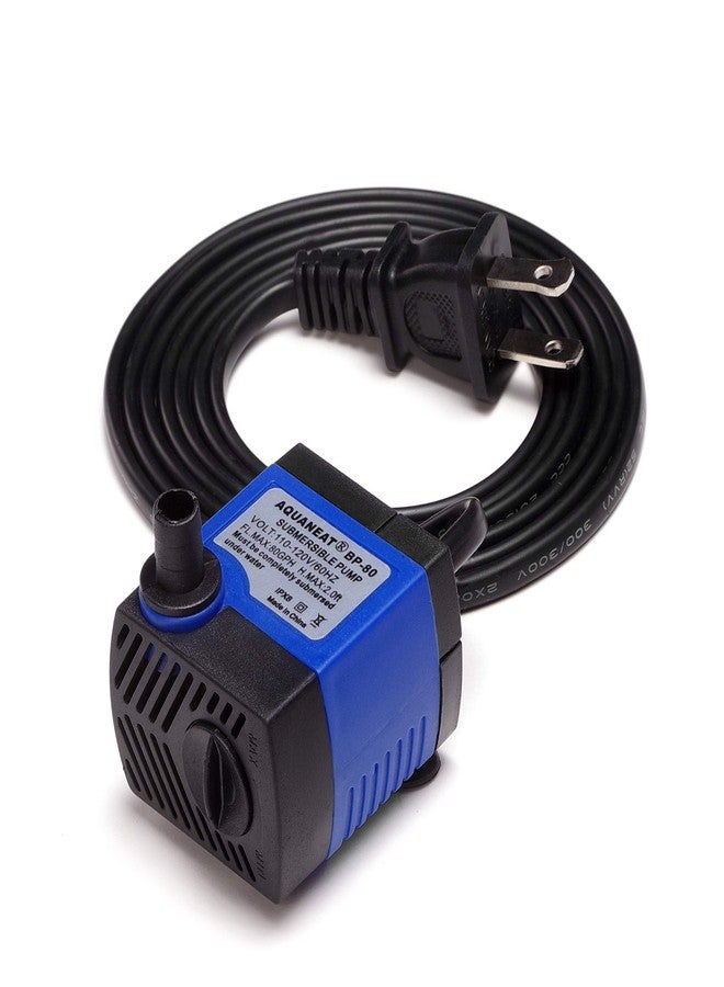 AQUANEAT Small Fountain Pump, 80 GPH Submersible Water Pump for Aquarium Fish Tank, Outdoor Water Fountain, Hydroponics, Pond Filter Pump - Image 1